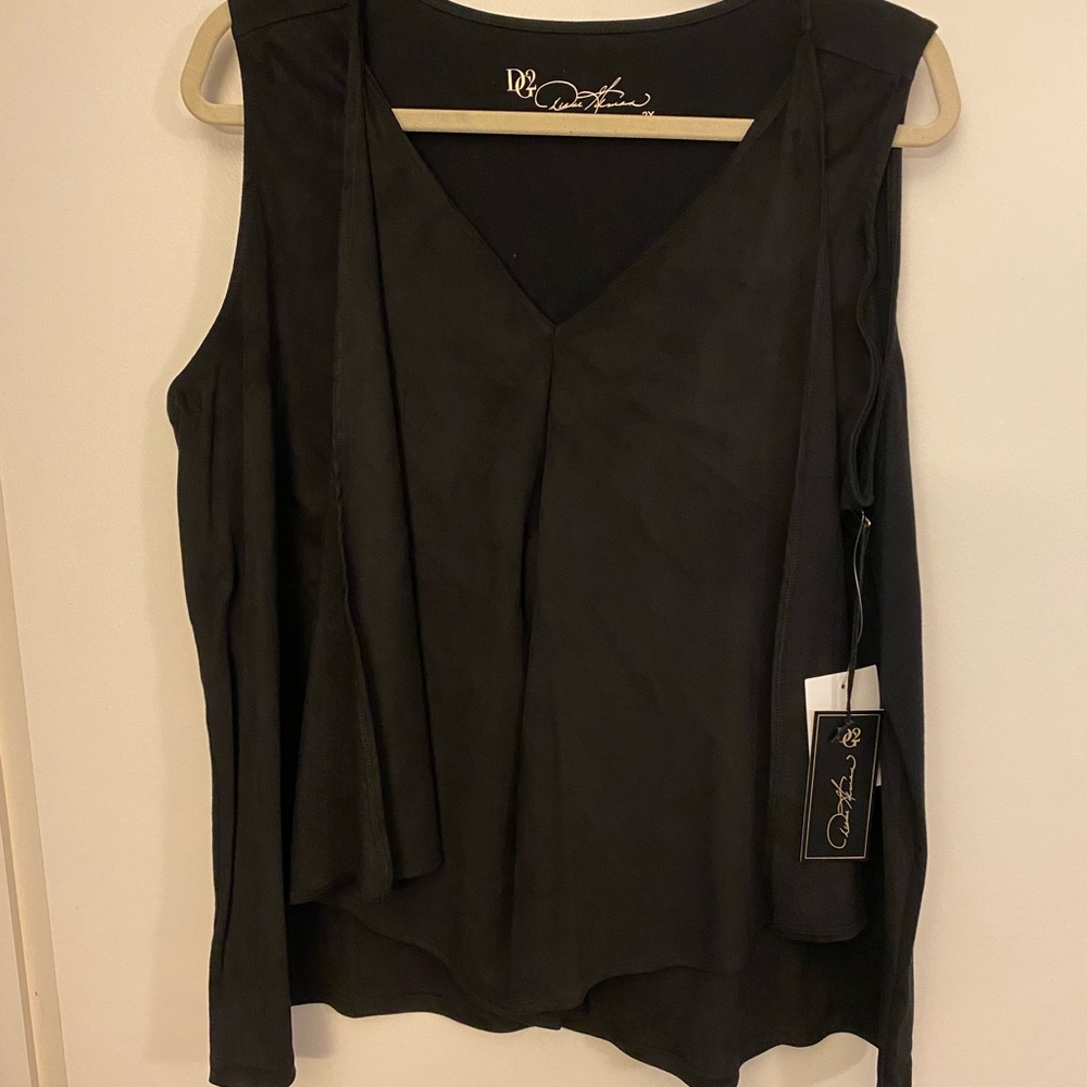 Diane Gilman DG2 black faux suede tank - Size 2X
